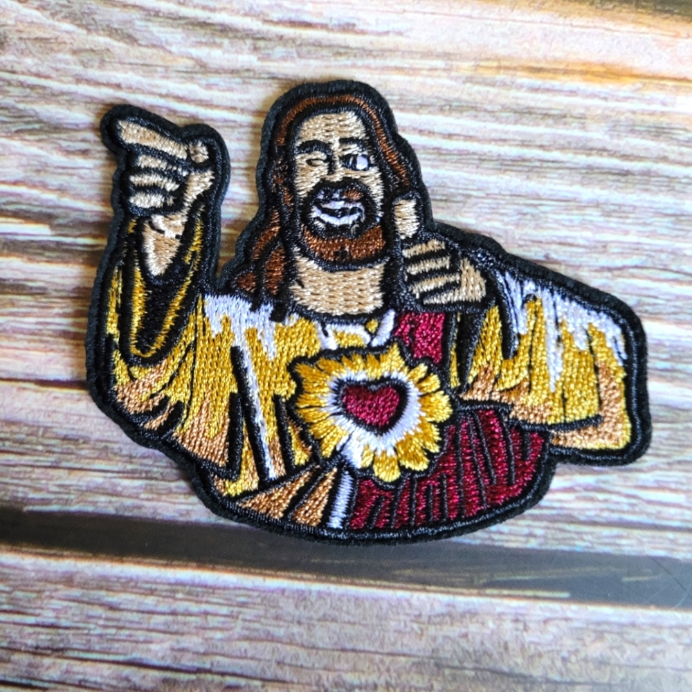 3/13$  Buddy Christ Jesus Funny Christian 90s y2k Embroidered Iron on Patch